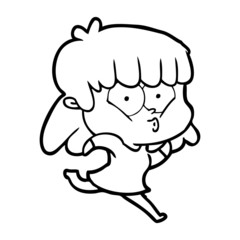 cartoon whistling girl