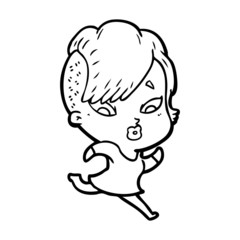 cartoon surprised girl