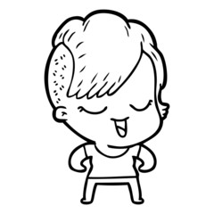 Obraz premium happy cartoon girl