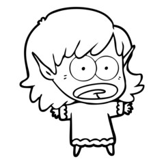 cartoon shocked elf girl