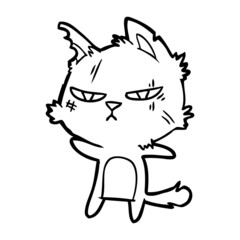 tough cartoon cat