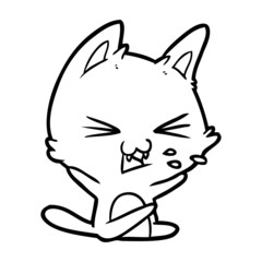 cartoon cat hissing