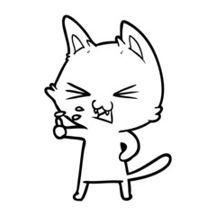 cartoon cat hissing