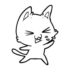 cartoon cat hissing