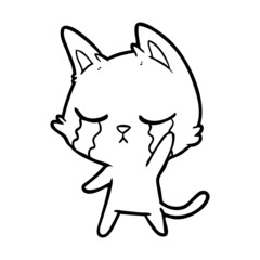 crying cartoon cat