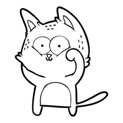 cartoon cat being cute