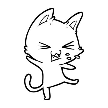 cartoon cat throwing a tantrum