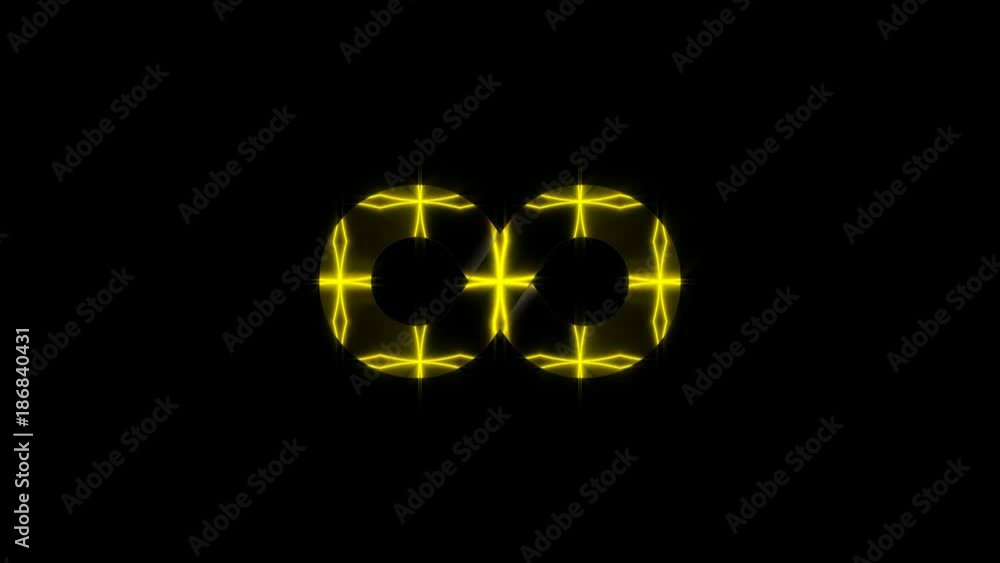 Aufkleber abstract background with gold infinity sign. seamless loop