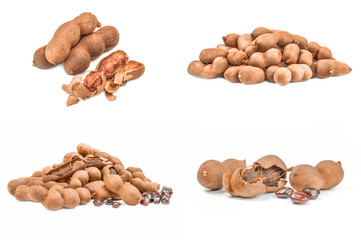 Collage of Tamarind on a white background cutout