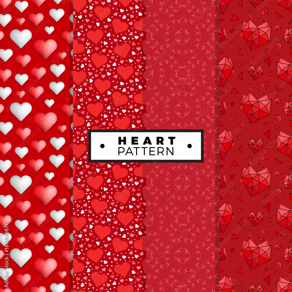 Poster a seamless pattern featuring repeating hearts this romantic texture in red color