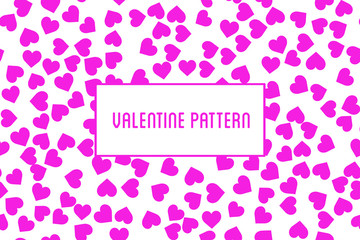 Vector heart seamless pattern. St Valentine red background of hearts hand drawn art icons. Design for Valentines day greeting love card.
