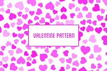 Vector heart seamless pattern. St Valentine red background of hearts hand drawn art icons. Design for Valentines day greeting love card.