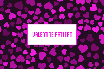 Vector heart seamless pattern. St Valentine red background of hearts hand drawn art icons. Design for Valentines day greeting love card.