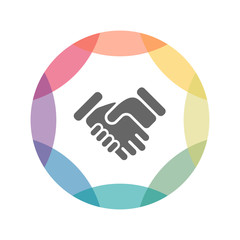 farbiges Icon - Hände schütteln