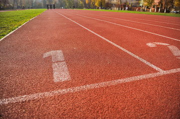 Athletics track lanes