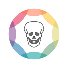 farbiges Icon - Totenkopf weiß