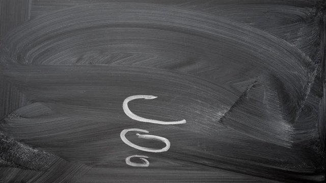 word idea chalk written animation on the blackboard inside the cloud speach bubble