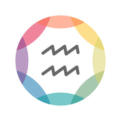 farbiges Icon - Horoskop Wassermann