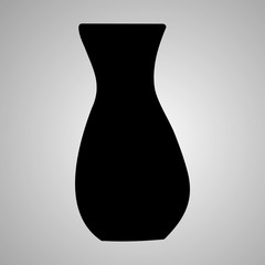 vector, isolated silhouette of vase