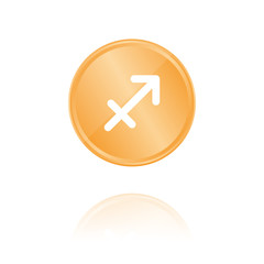 Sternzeichen - Sch&uuml;tze - Bronze M&uuml;nze mit Reflektion