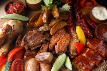 Assorted meat and sausages