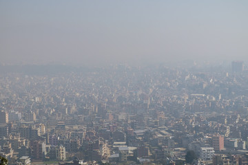 Obraz premium air polllution over Kathmandu, Nepal