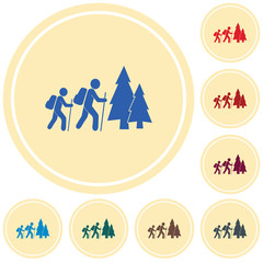 Hiking icon illustration