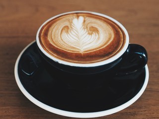 coffee latte art in coffee shop.