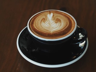 coffee latte art in coffee shop.