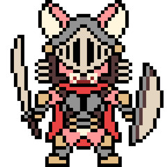 Fototapeta premium vector pixel art cat knight