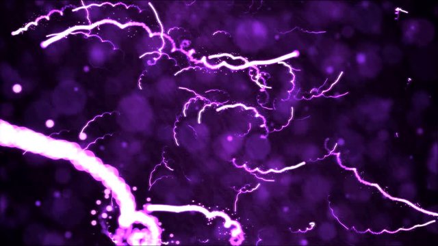 Bright Chaotic Shooting Particle Strokes Animation - Loop Purple