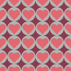 Hearts and shapes seamless pattern