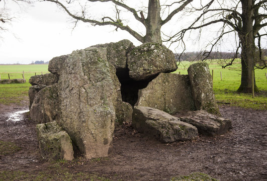 dolmen and menhir in Wéris in Belgium