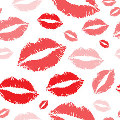 Lips kiss seamless pattern vector