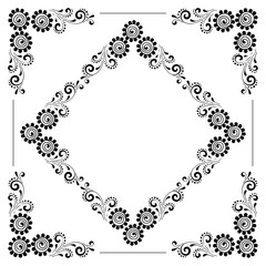 Hand drawn floral background with place for text. Vector Illustration