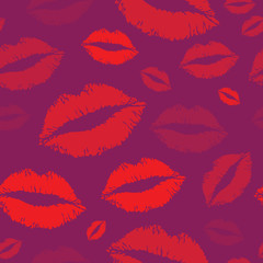 Red kiss seamless pattern vector