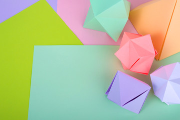 Cubes of colored paper