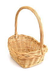 Fototapeta premium empty wicker basket isolated
