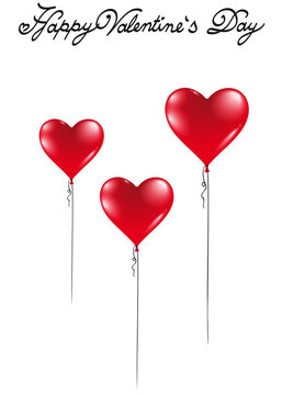 three Heart balloons for Valentine's Day 