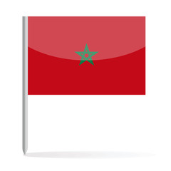 Morocco Flag Pin Vector Icon