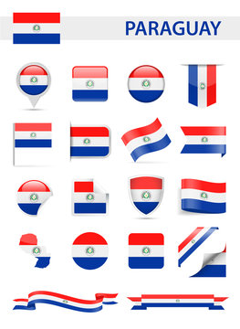 Paraguay Flag Vector Set