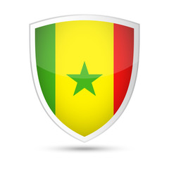 Senegal Flag Vector Shield Icon