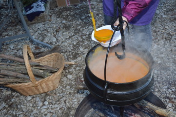 Cauldron,Caldron on a christmas market