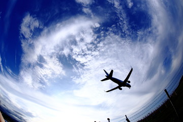 旅客機のシルエット