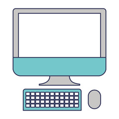 desktop computer icon in colorful silhouette