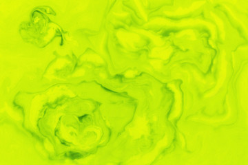 Suminagashi marble texture hand painted with lime ink. Digital paper 541 performed in traditional japanese suminagashi floating ink technique. Excellent liquid abstract background.