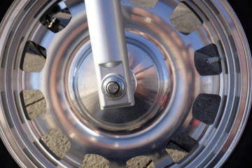 motorcycle wheel detail