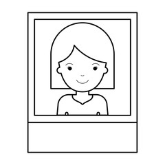 identification photo of woman with hair middle length in black silhouette