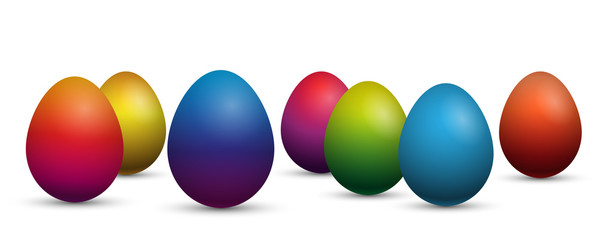 kolorowe wielkanocne jajka wektor - obrazy, fototapety, plakaty