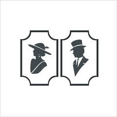 Restroom ,Toilet icon. Male and female WC icon